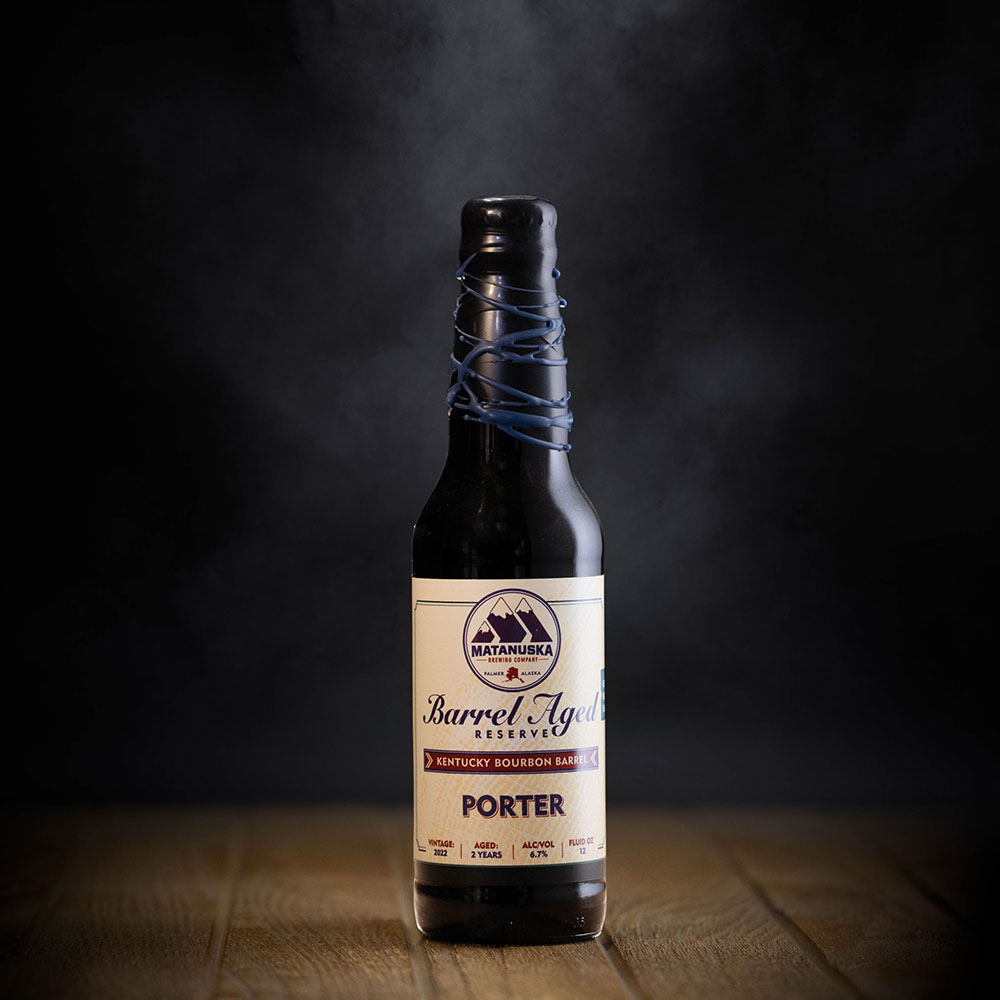 LIMITED RELEASE - 2021 BOURBON BARREL PORTER Matanuska Brewery, Palmer, Alaska, Bold, Wild, Beer