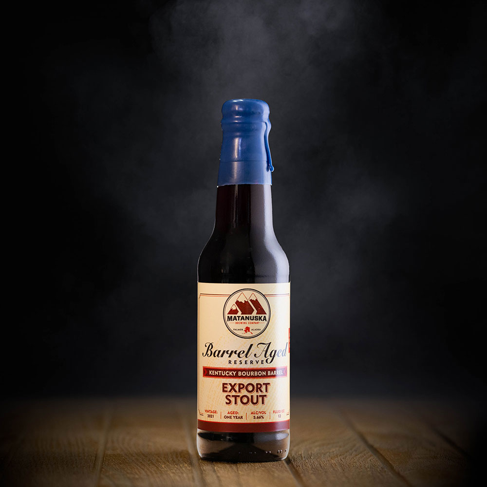 LIMITED RELEASE - 2021 BOURBON BARREL STOUT Matanuska Brewery, Palmer, Alaska, Bold, Wild, Beer