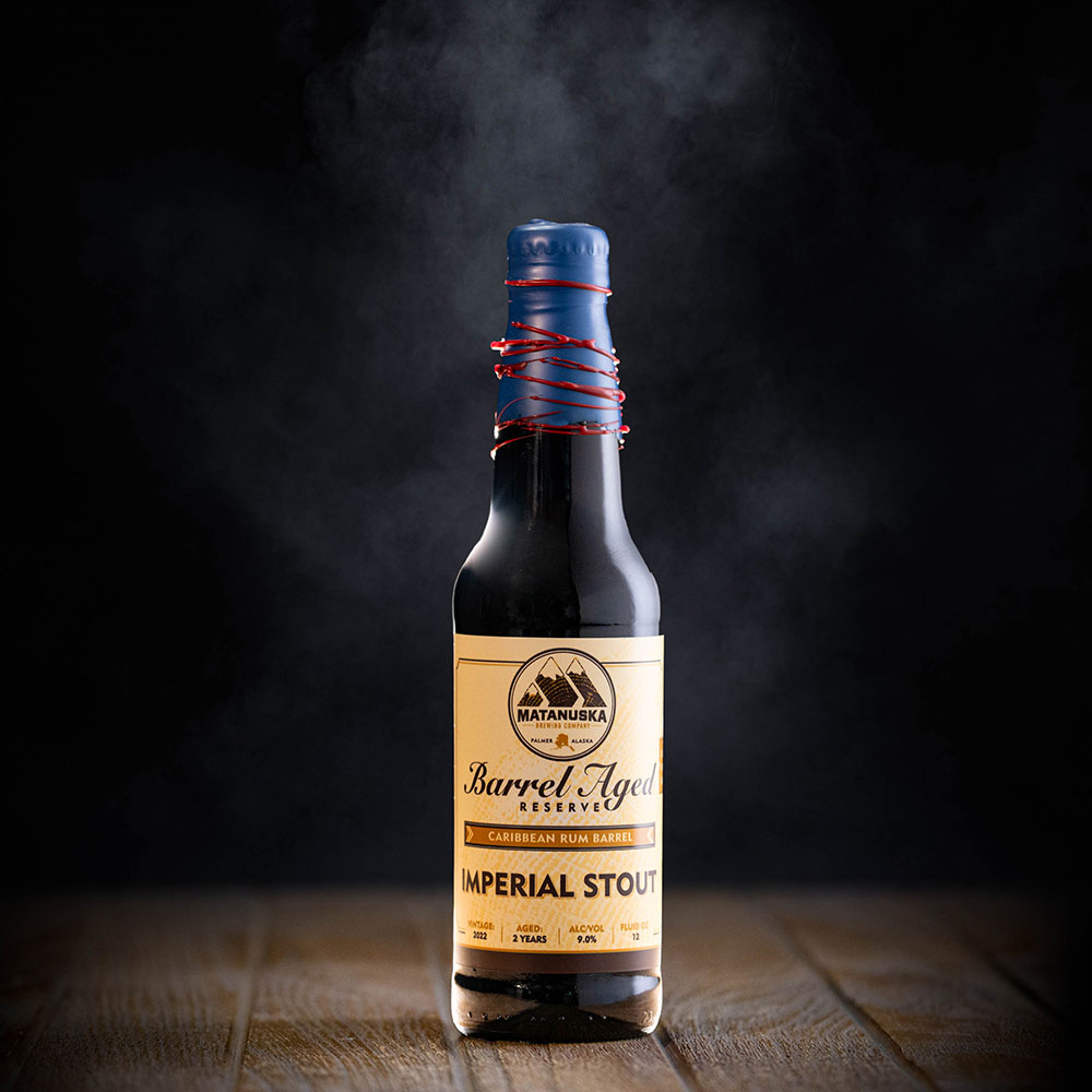 LIMITED RELEASE - 2022 CARIBBEAN RUM BARREL IMPERIAL STOUT Matanuska Brewery, Palmer, Alaska, Bold, Wild, Beer