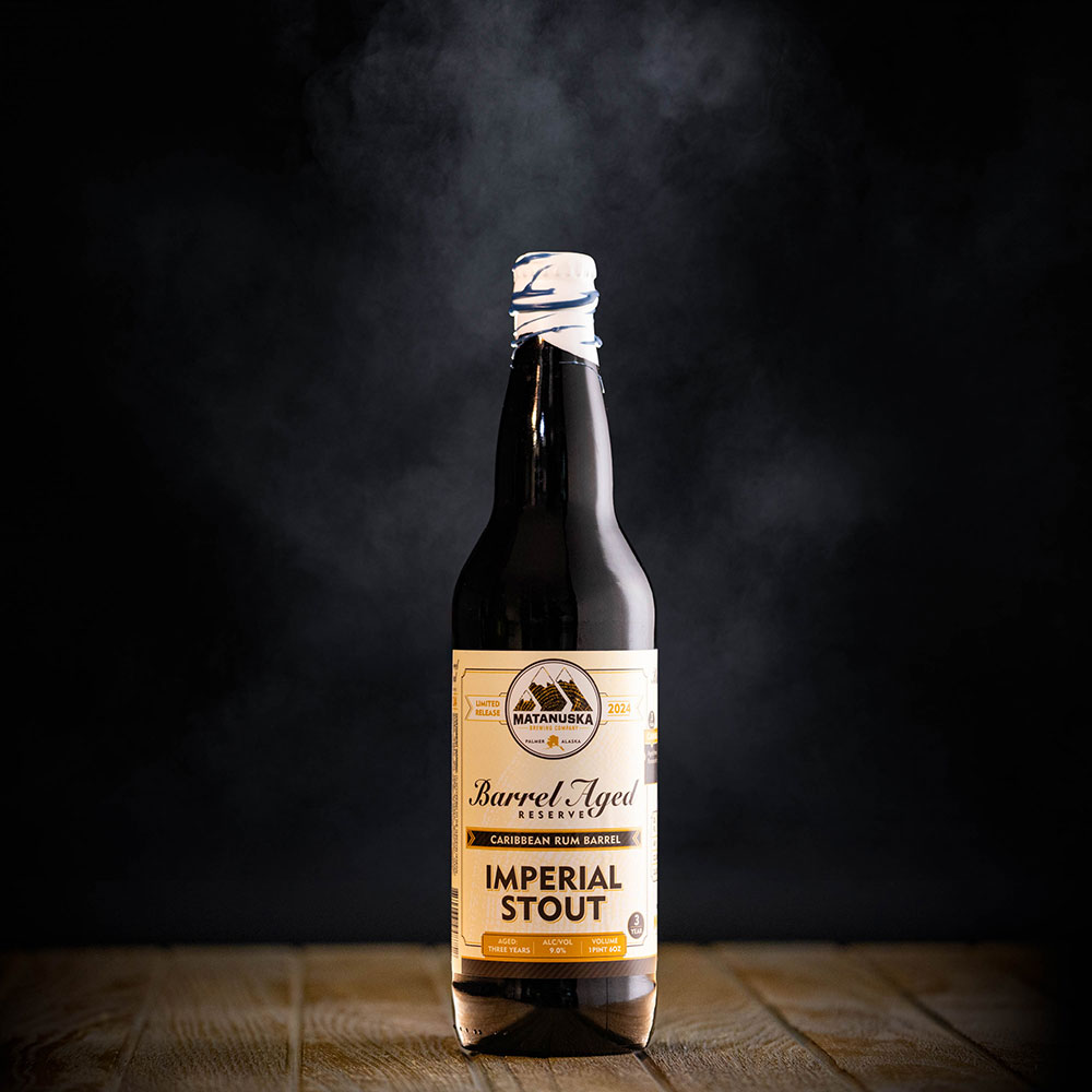 LIMITED RELEASE - 2024 CARIBBEAN RUM BARREL IMPERIAL STOUT Matanuska Brewery, Palmer, Alaska, Bold, Wild, Beer