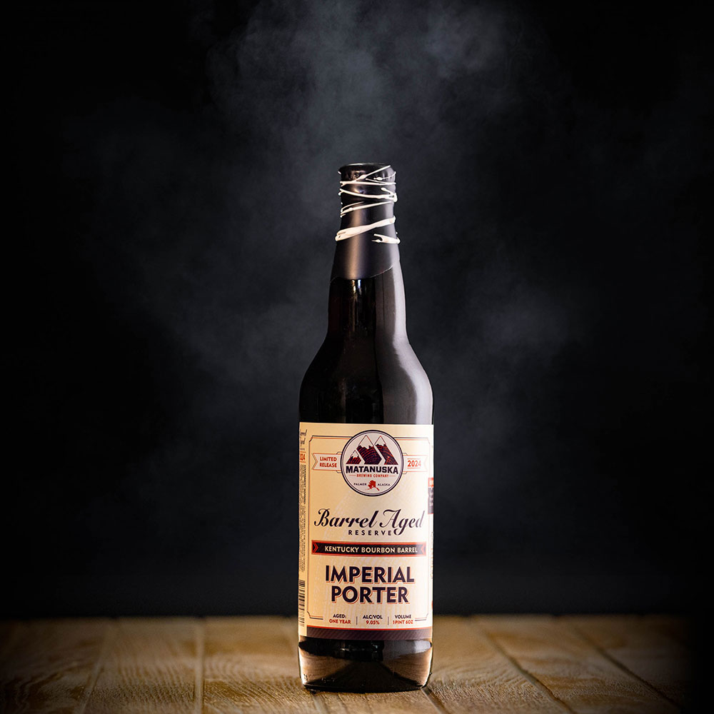 LIMITED RELEASE - 2024 BOURBON BARREL IMPERIAL PORTER Matanuska Brewery, Palmer, Alaska, Bold, Wild, Beer